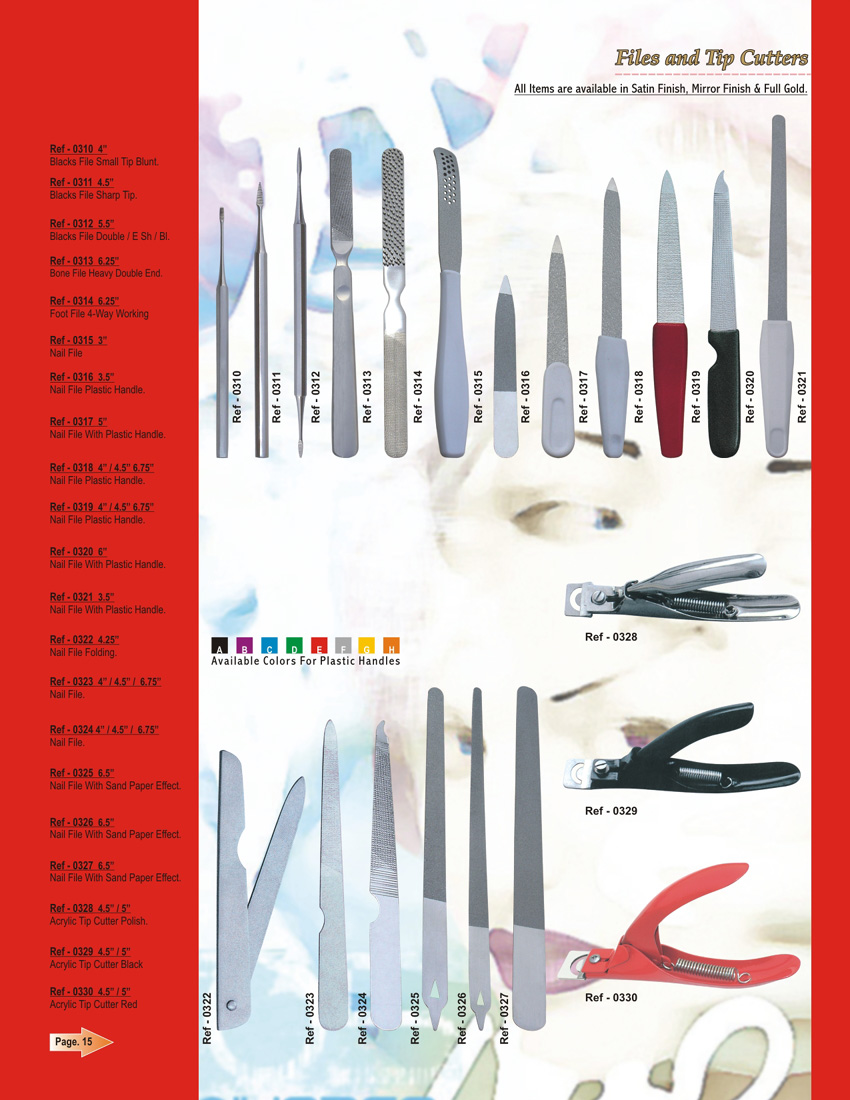 Nail files - nail tip cutters   PL-0310-0330